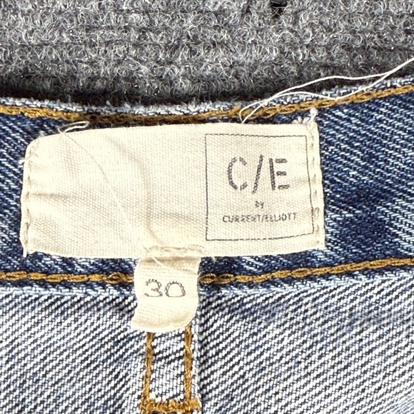 C/E By Current Elliott Extra Wide Leg Jeans Mid Wash Distressed Size 30x27 #1388 - Picture 3 of 11
